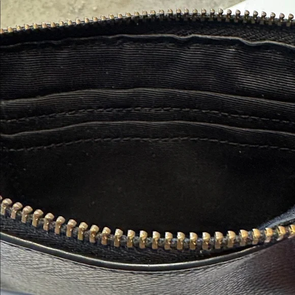EUC Coach Midnight Black Wristlet with Gold Accents - Picture 7 of 10